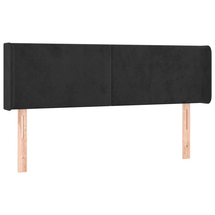 Tăblie de pat cu aripioare negru 147x16x78/88 cm catifea - WALTI WALTI