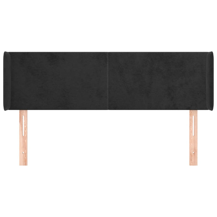 Tăblie de pat cu aripioare negru 147x16x78/88 cm catifea - WALTI WALTI