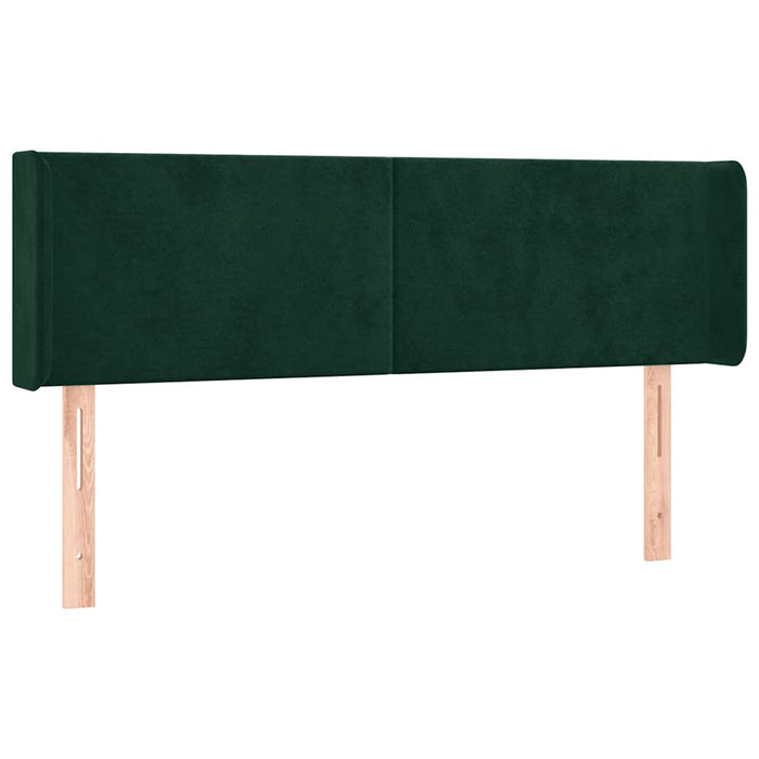 Tăblie de pat cu aripioare verde închis 147x16x78/88 cm catifea - WALTI WALTI