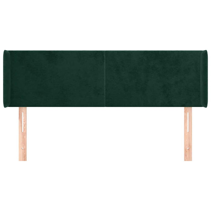 Tăblie de pat cu aripioare verde închis 147x16x78/88 cm catifea - WALTI WALTI