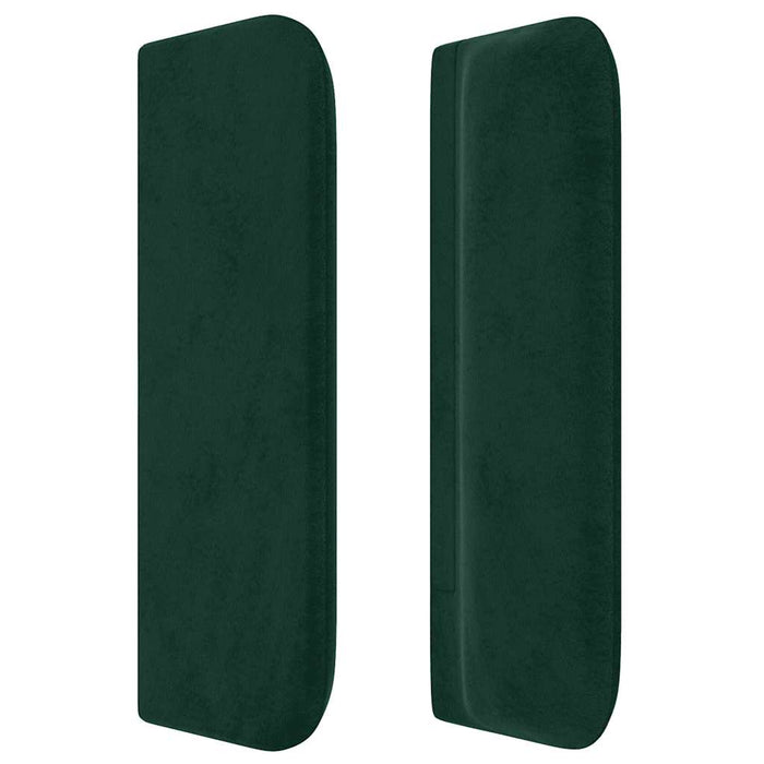 Tăblie de pat cu aripioare verde închis 147x16x78/88 cm catifea - WALTI WALTI