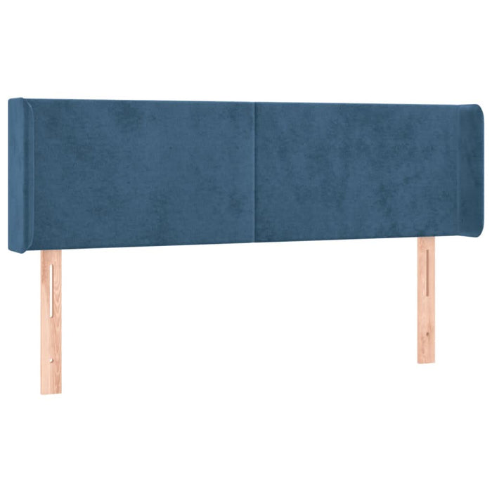 Tăblie pat cu aripioare albastru închis 147x16x78/88 cm catifea - WALTI WALTI