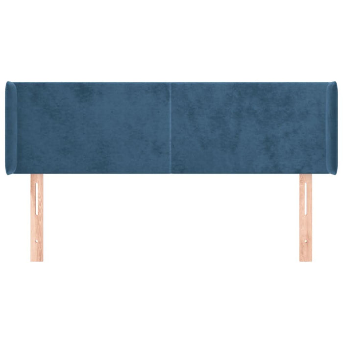 Tăblie pat cu aripioare albastru închis 147x16x78/88 cm catifea - WALTI WALTI