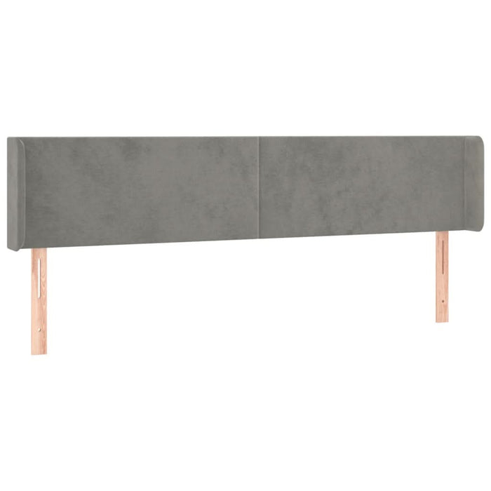 Tăblie de pat cu aripioare gri deschis 163x16x78/88 cm catifea - WALTI WALTI