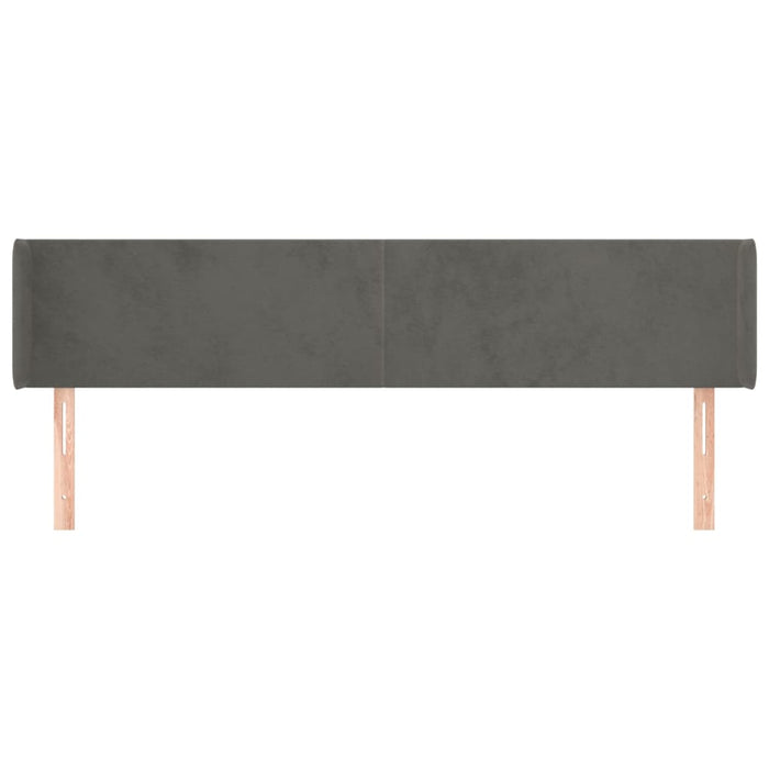 Tăblie de pat cu aripioare gri închis 163x16x78/88 cm catifea - WALTI WALTI