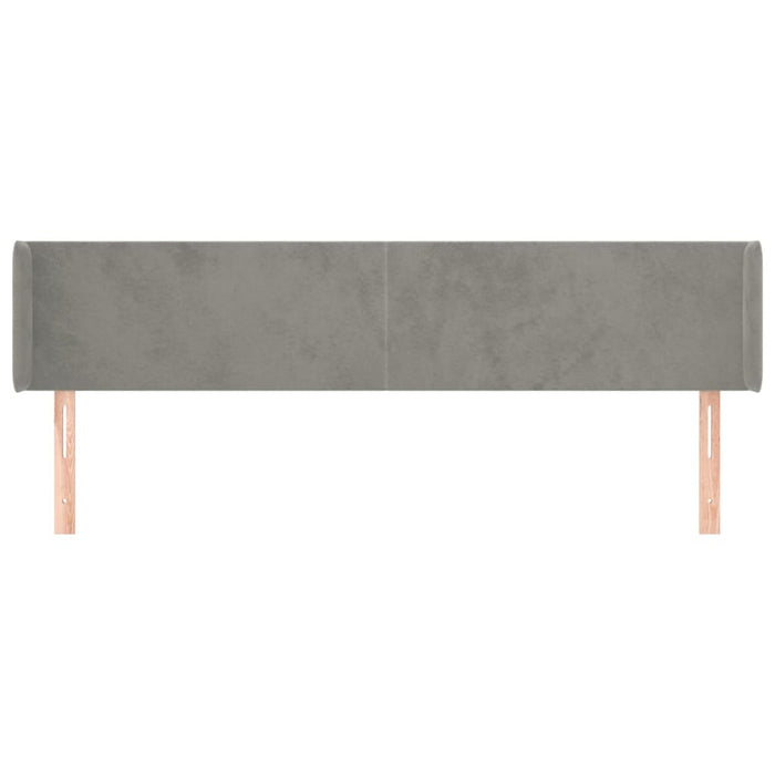 Tăblie de pat cu aripioare gri deschis 183x16x78/88 cm catifea - WALTI WALTI