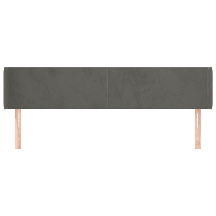 Tăblie de pat cu aripioare gri închis 183x16x78/88 cm catifea WALTI