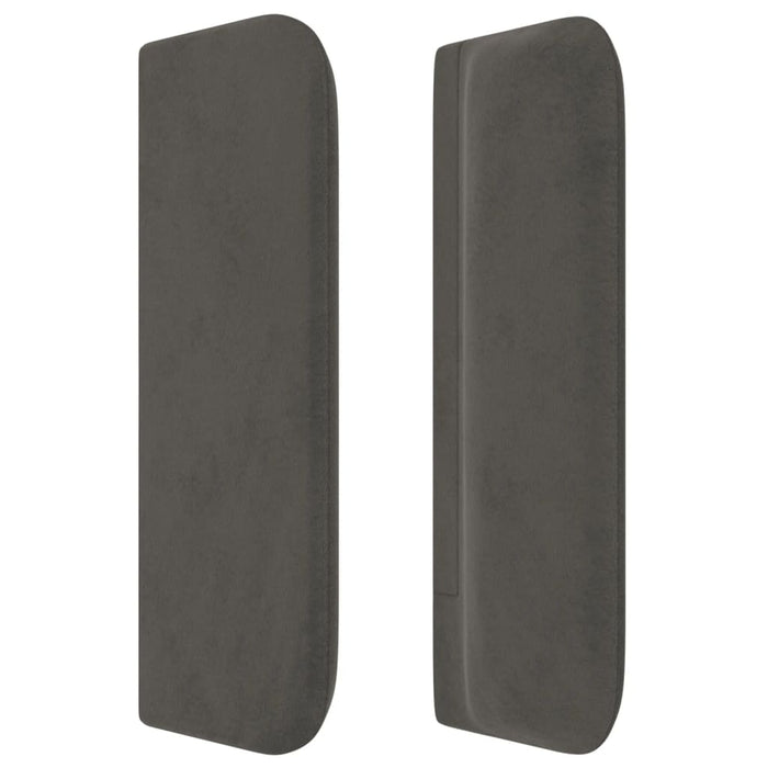 Tăblie de pat cu aripioare gri închis 183x16x78/88 cm catifea WALTI