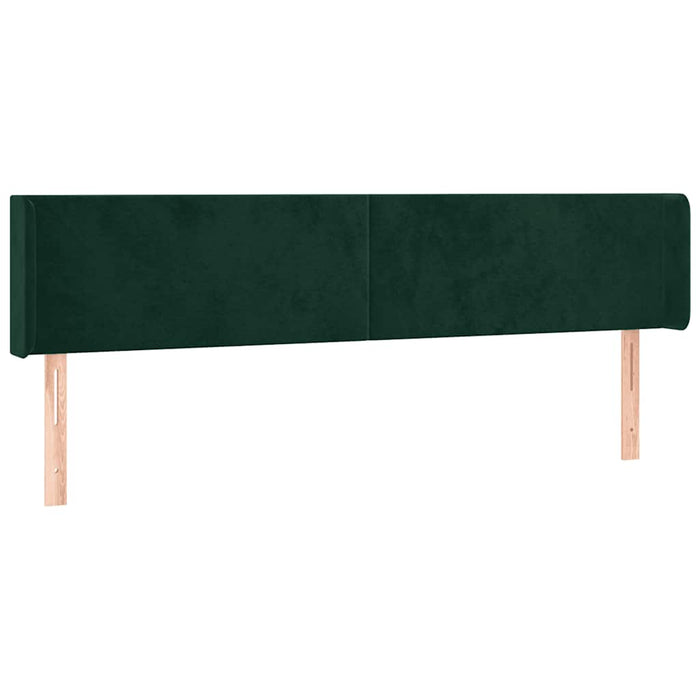 Tăblie de pat cu aripioare verde închis 183x16x78/88 cm catifea WALTI