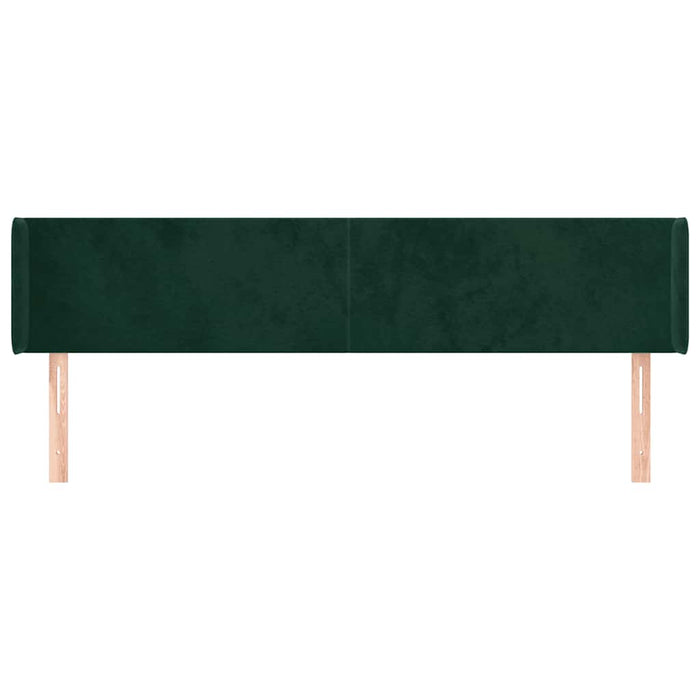 Tăblie de pat cu aripioare verde închis 183x16x78/88 cm catifea WALTI