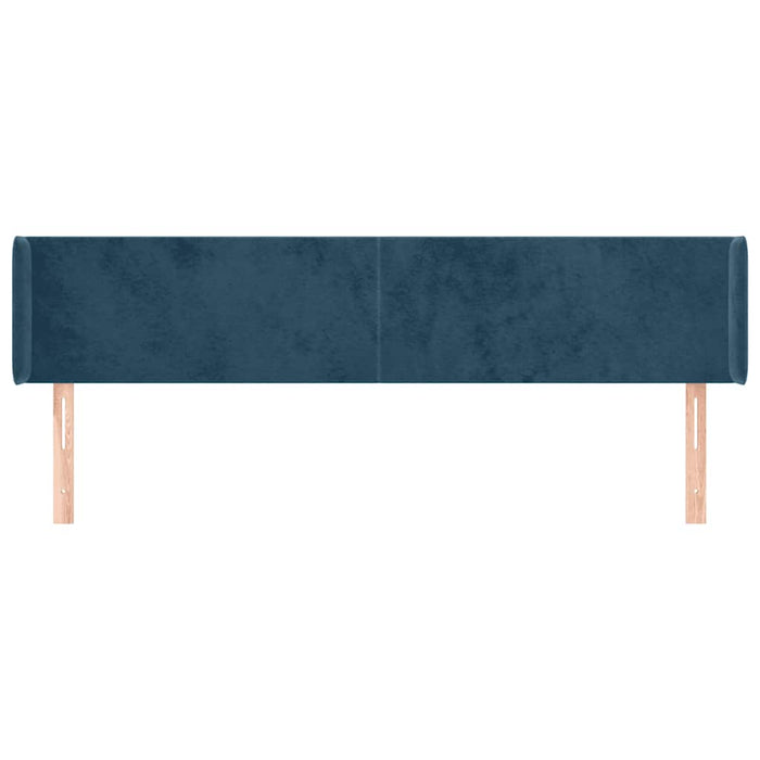 Tăblie pat cu aripioare albastru închis 183x16x78/88 cm catifea - WALTI WALTI