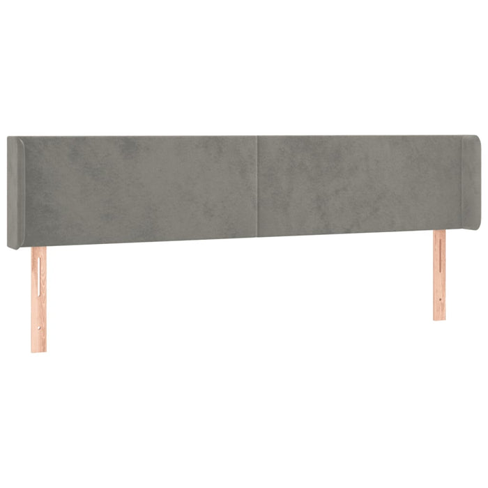 Tăblie de pat cu aripioare gri deschis 203x16x78/88 cm catifea - WALTI WALTI