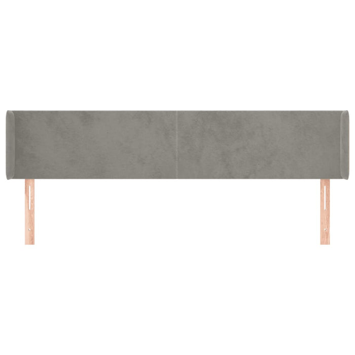 Tăblie de pat cu aripioare gri deschis 203x16x78/88 cm catifea - WALTI WALTI