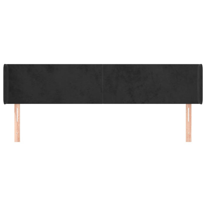 Tăblie de pat cu aripioare negru 203x16x78/88 cm catifea - WALTI WALTI