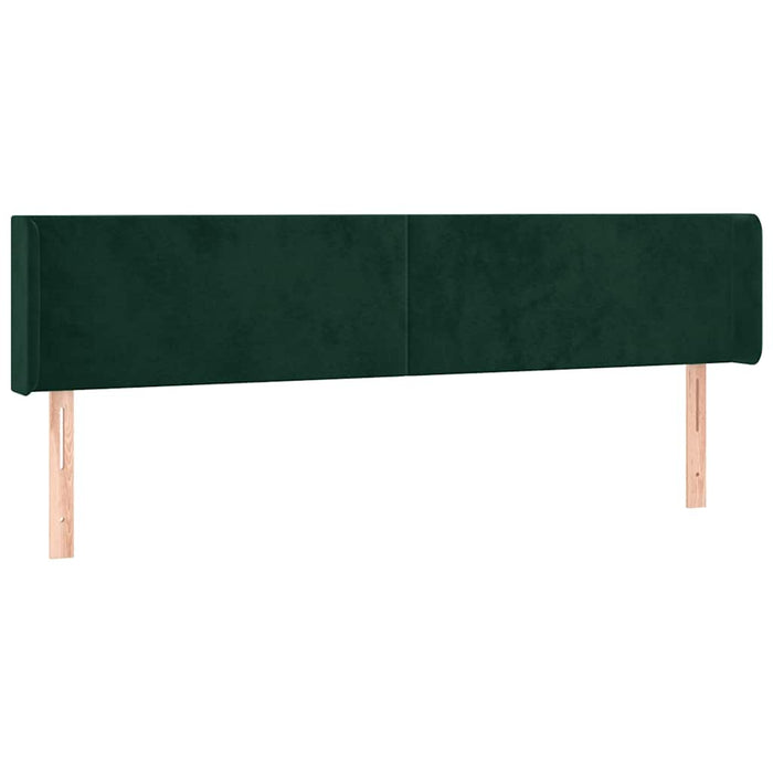 Tăblie de pat cu aripioare verde închis 203x16x78/88 cm catifea - WALTI WALTI
