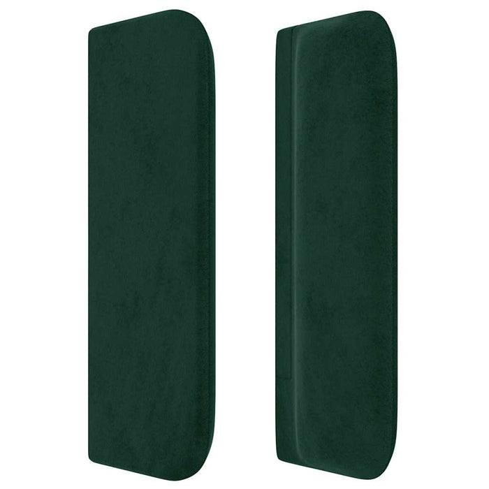 Tăblie de pat cu aripioare verde închis 203x16x78/88 cm catifea - WALTI WALTI