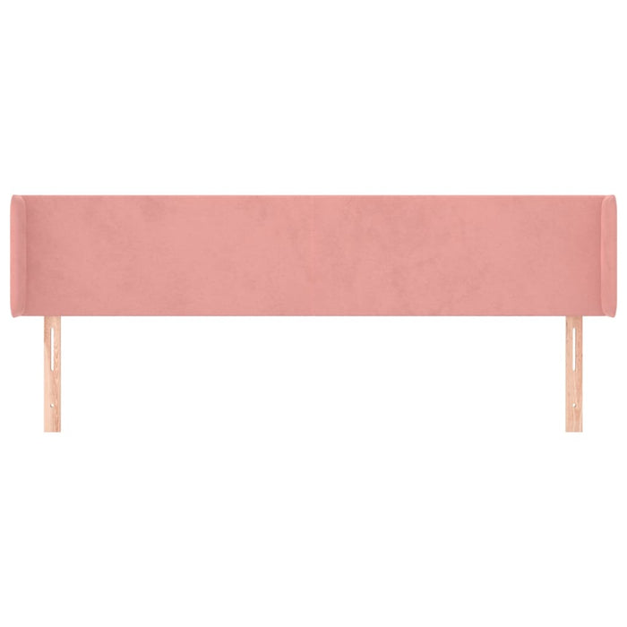 Tăblie de pat cu aripioare roz 203x16x78/88 cm catifea WALTI