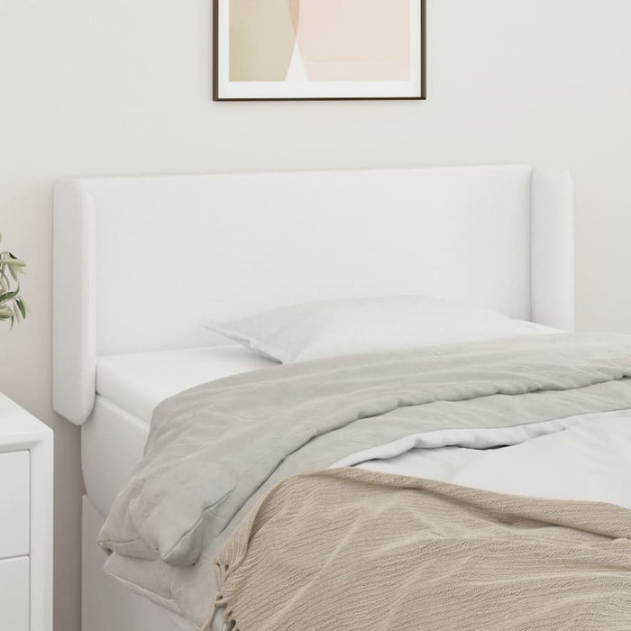 Tăblie de pat cu aripioare alb 83x16x78/88 cm piele ecologică - WALTI WALTI