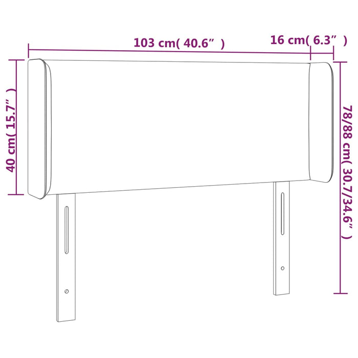 Tăblie de pat cu aripioare negru 103x16x78/88cm piele ecologică - WALTI WALTI