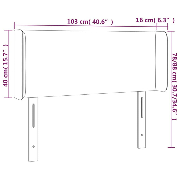 Tăblie pat cu aripioare cappuccino 103x16x78/88cm piele eco - WALTI WALTI