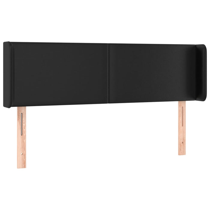 Tăblie de pat cu aripioare negru 147x16x78/88cm piele ecologică WALTI