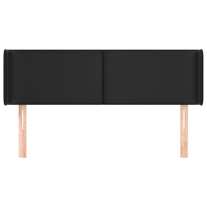 Tăblie de pat cu aripioare negru 147x16x78/88cm piele ecologică WALTI