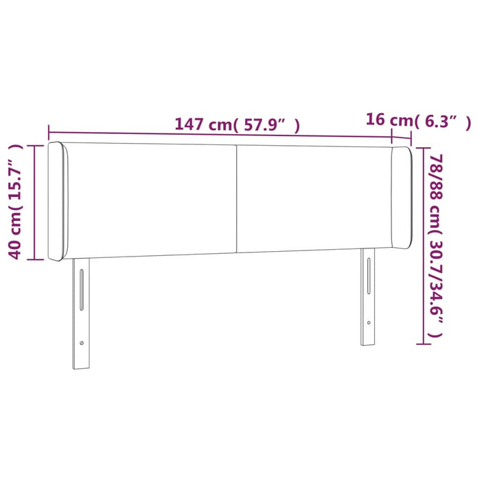 Tăblie de pat cu aripioare alb 147x16x78/88 cm piele ecologică - WALTI WALTI