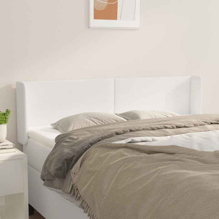 Tăblie de pat cu aripioare alb 147x16x78/88 cm piele ecologică - WALTI WALTI