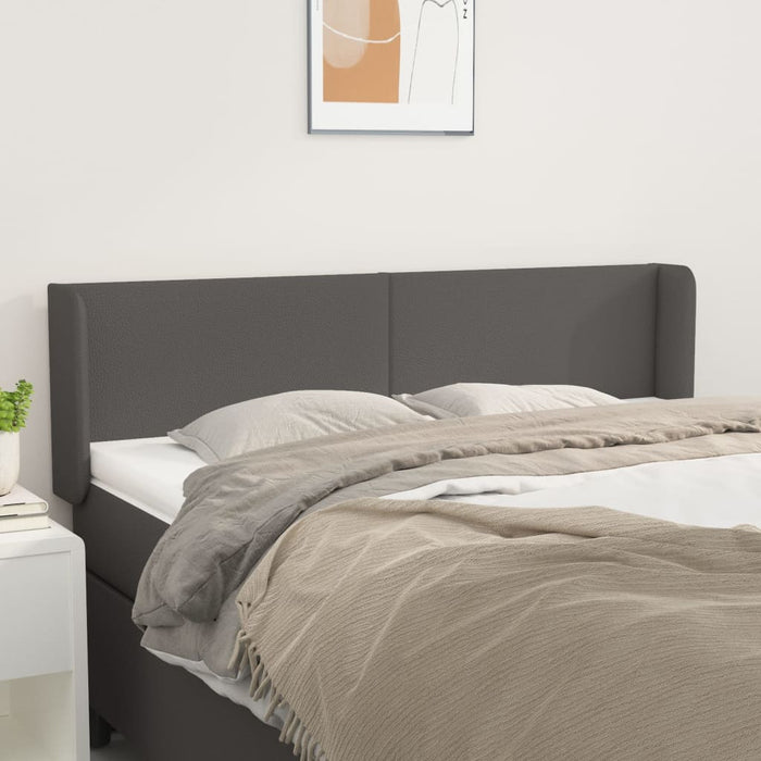 Tăblie de pat cu aripioare gri 147x16x78/88 cm piele ecologică - WALTI WALTI