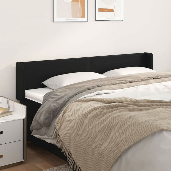 Tăblie de pat cu aripioare negru 163x16x78/88cm piele ecologică - WALTI WALTI