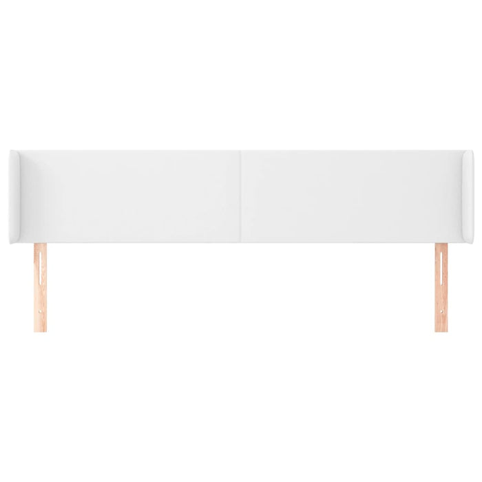 Tăblie de pat cu aripioare alb 163x16x78/88 cm piele ecologică - WALTI WALTI