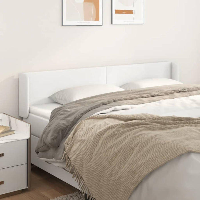 Tăblie de pat cu aripioare alb 163x16x78/88 cm piele ecologică - WALTI WALTI