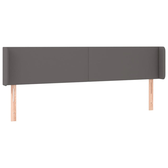 Tăblie de pat cu aripioare gri 203x16x78/88 cm piele ecologică - WALTI WALTI