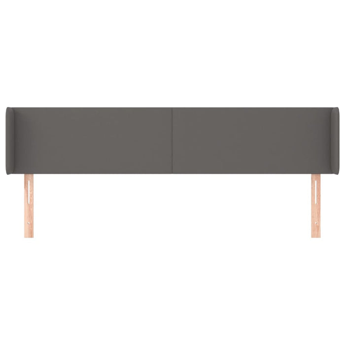 Tăblie de pat cu aripioare gri 203x16x78/88 cm piele ecologică - WALTI WALTI
