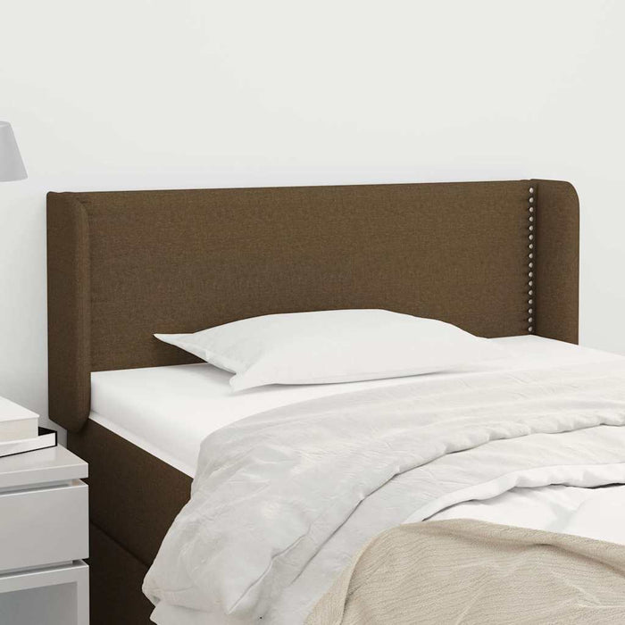 Tăblie de pat cu aripioare maro închis 83x16x78/88 cm textil WALTI