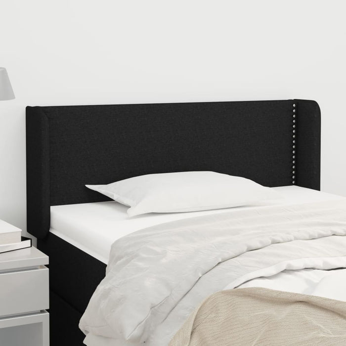 Tăblie de pat cu aripioare negru 93x16x78/88 cm textil - WALTI WALTI