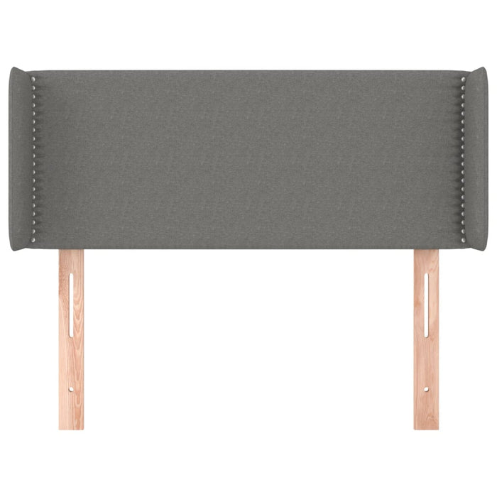 Tăblie de pat cu aripioare gri închis 103x16x78/88 cm textil WALTI
