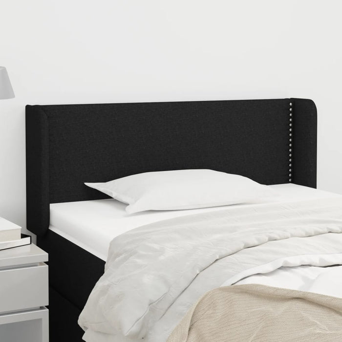 Tăblie de pat cu aripioare negru 103x16x78/88 cm textil - WALTI WALTI