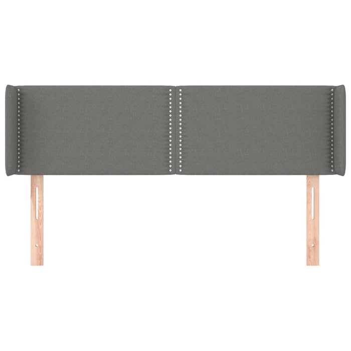 Tăblie de pat cu aripioare gri închis 147x16x78/88 cm textil WALTI