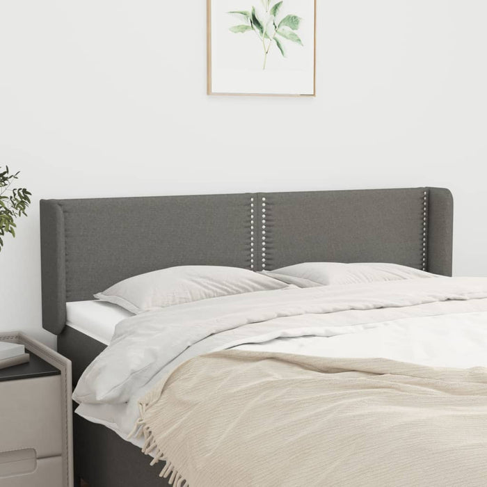 Tăblie de pat cu aripioare gri închis 147x16x78/88 cm textil WALTI