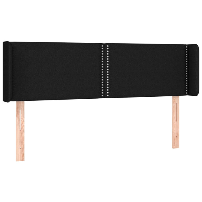 Tăblie de pat cu aripioare negru 147x16x78/88 cm textil - WALTI WALTI