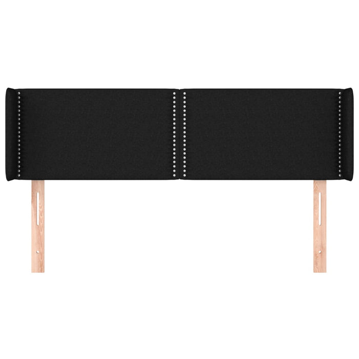 Tăblie de pat cu aripioare negru 147x16x78/88 cm textil - WALTI WALTI