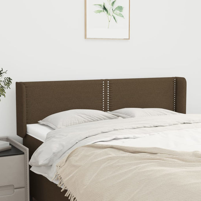 Tăblie de pat cu aripioare maro închis 147x16x78/88 cm textil - WALTI WALTI