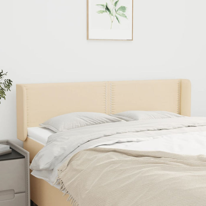 Tăblie de pat cu aripioare crem 147x16x78/88 cm textil WALTI