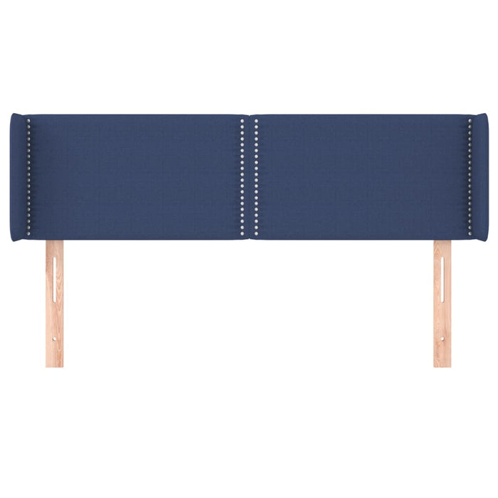 Tăblie de pat cu aripioare, albastru, 147x16x78/88 cm textil WALTI
