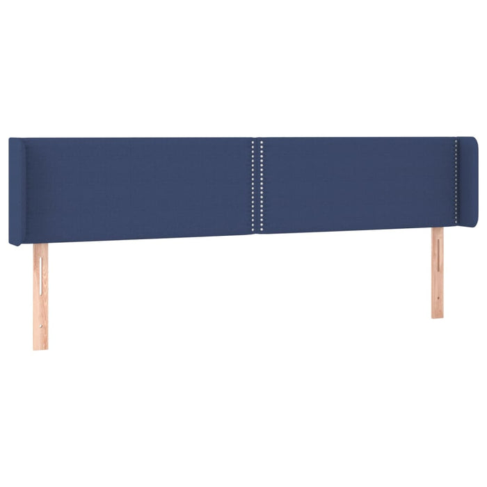 Tăblie de pat cu aripioare, albastru, 183x16x78/88 cm textil WALTI