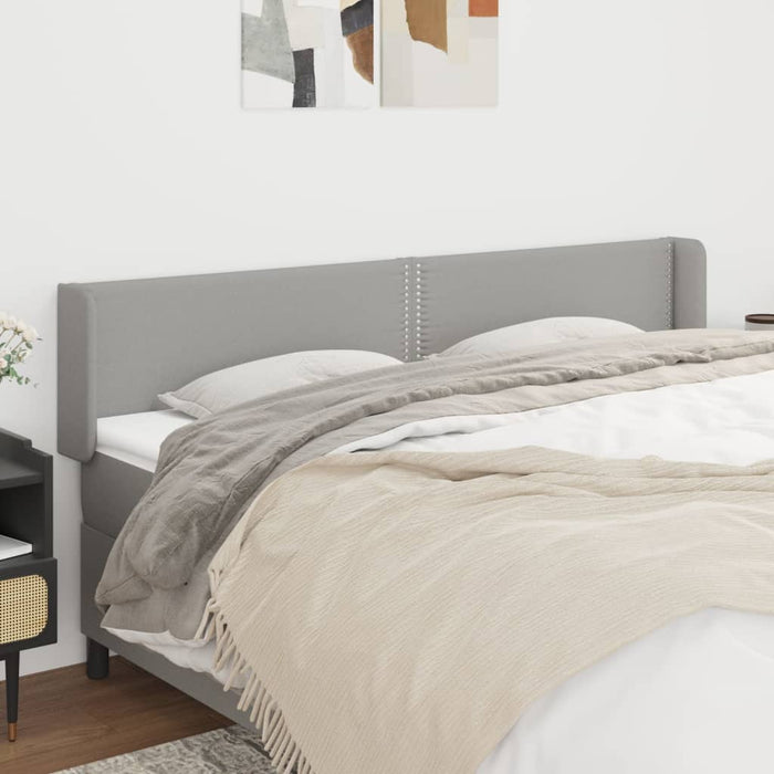 Tăblie de pat cu aripioare gri deschis 203x16x78/88 cm textil WALTI