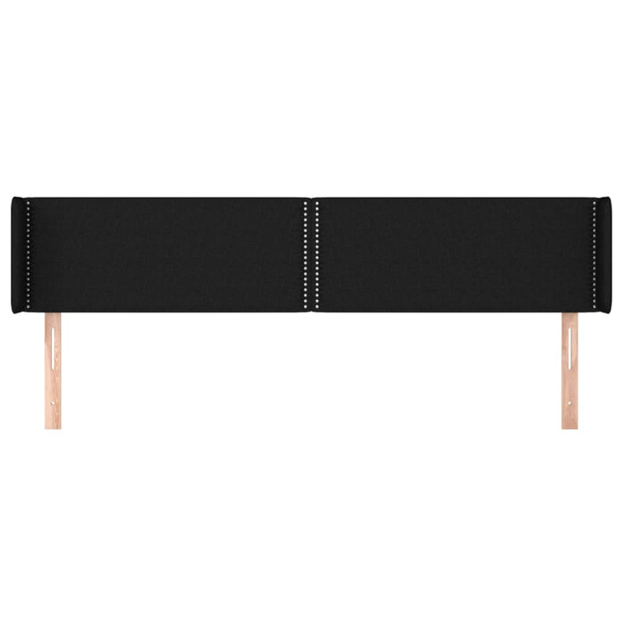 Tăblie de pat cu aripioare negru 203x16x78/88 cm textil - WALTI WALTI