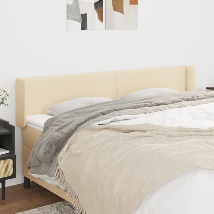 Tăblie de pat cu aripioare, crem, 203x16x78/88 cm textil WALTI
