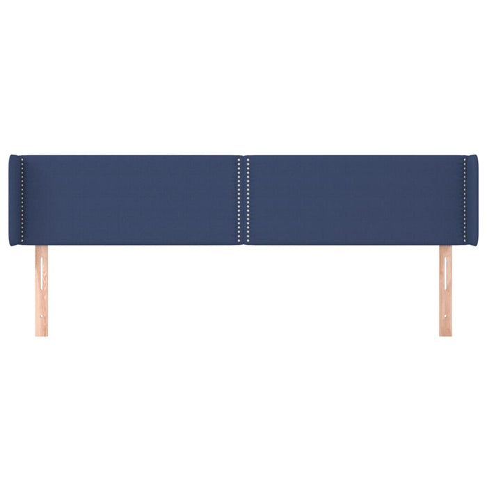 Tăblie de pat cu aripioare, albastru, 203x16x78/88 cm textil - WALTI WALTI